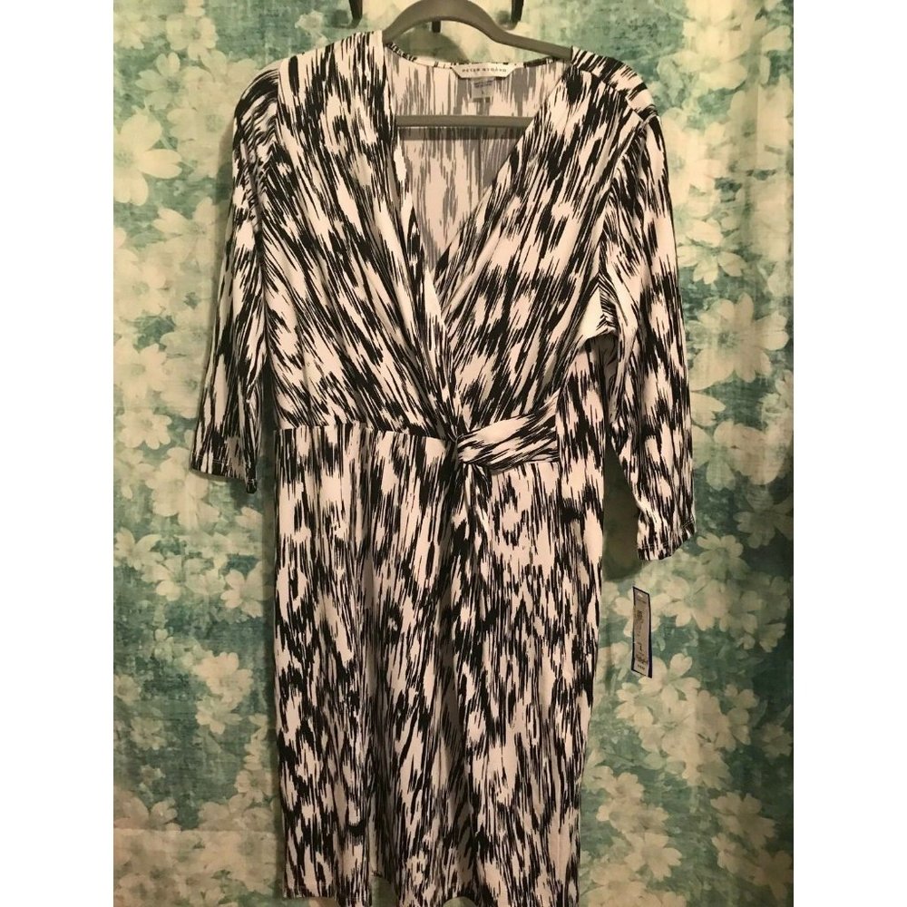 NWT PETER NYGARD Black White Stretch dress